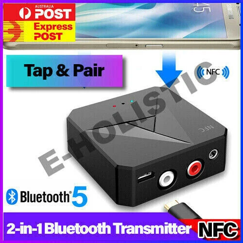 NFC Bluetooth Wireless 2 in 1 Audio Transmitter Receiver 3.5mm RCA Music Adapter
