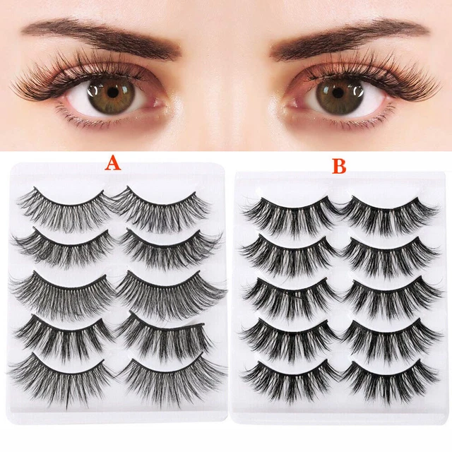 5 Pair Mixed 3D Mink Magnetic Eyelashes Reusable False eyelashes with Applicator