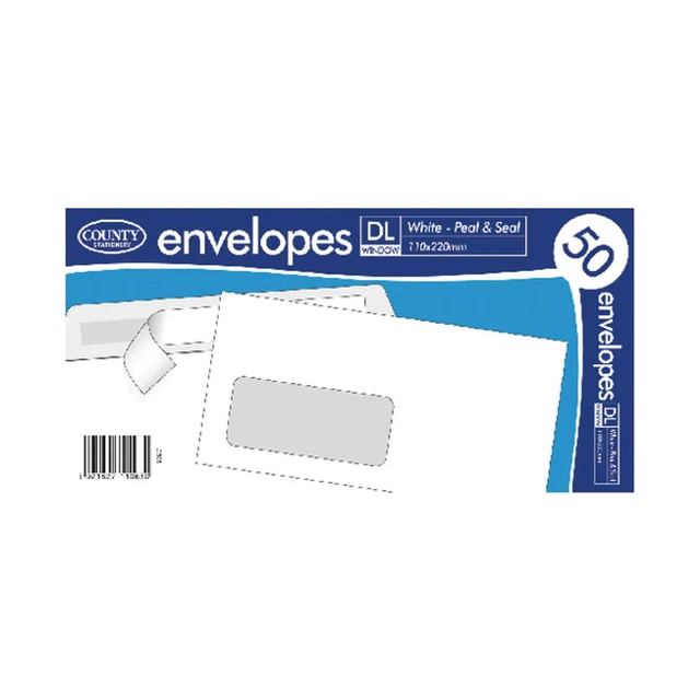 County Stationery DL buste per finestra bianche buste e sigillanti confezione da 1000 C505