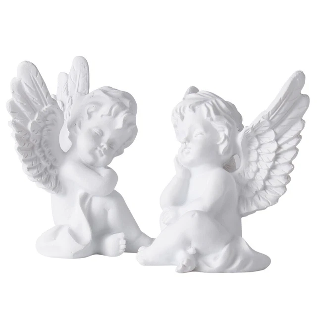 White Baby Tabletop Angel Ornament Adornos Navideños Para Exterior