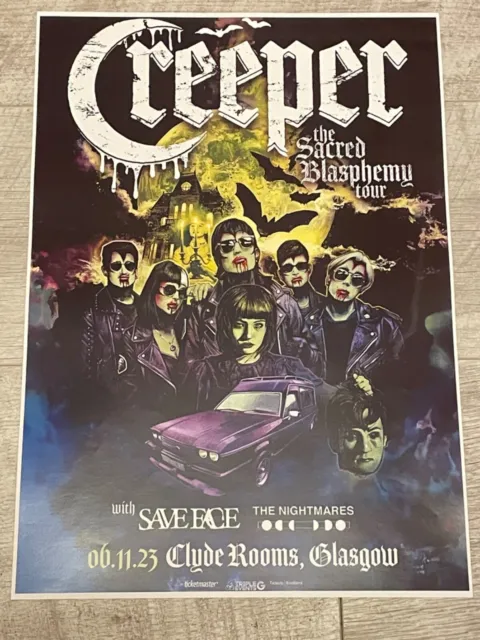 Creeper - Glasgow 2023 Live Show Music Band Tour Memorabilia  Concert Gig Poster