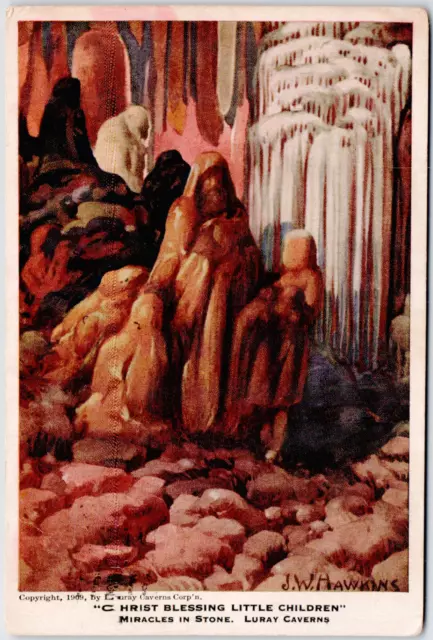 Luray Virginia Caverns Christ Blessing Little Children 1909 WB Vintage Postcard
