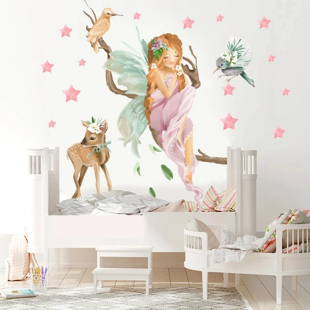 MAGIC FAIRY PRINCESS Deer Wall Fabric Nursery Decal Set Sticker Girl ...