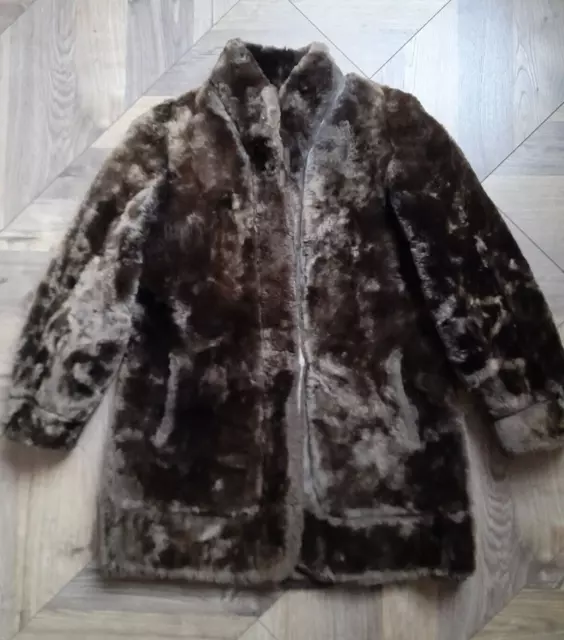 Real Fur Womens Short Coat Brown Size-S(approx)