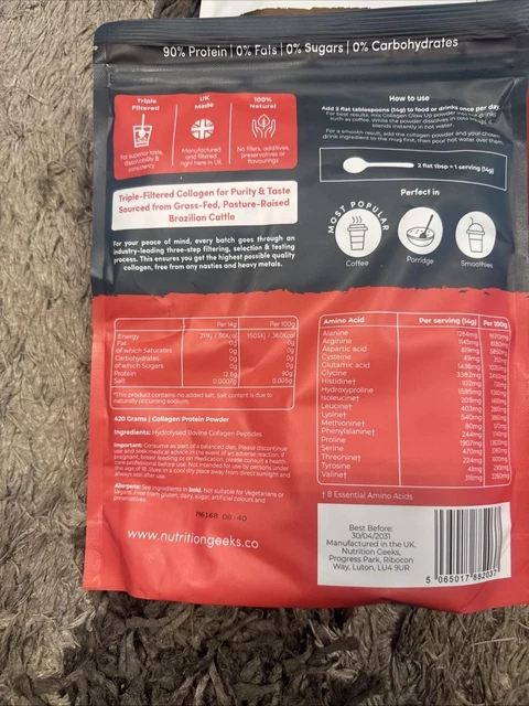 Mutition Geeks NUTRITION GEEKS COLLAGEN Glow Up Powder 14000mg, 420g X 4 £54.99 ...