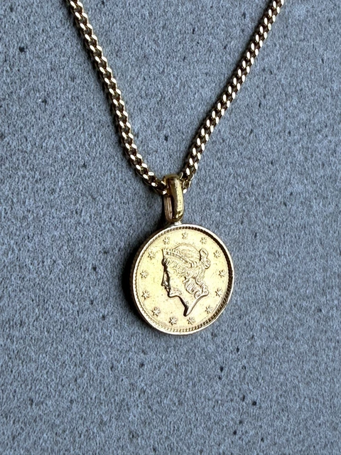 Collier En Or Massif 18 Carats Avec Pendentif Médaille Religieuse (Marie) - Occasion - Bijou Ancien En Or Jaune