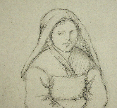 Joven Bretona De Saint Gildas De Rhuys Casi La Isla Morbihan Bretaña 1869 Dibujo