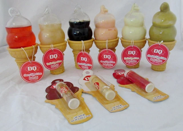 Dairy Queen Ice Cream Body Lotion Bath Gel Lip Balm Chocolate Vanilla Cherry