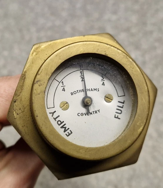 VINTAGE BRASS FUEL TANK LEVEL GAUGE 1920s Pre War Car Truck Austin 7