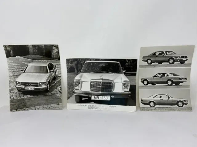 1983 Mercedes Benz Promotional Photos Prints Lot of 3 B&W black & white