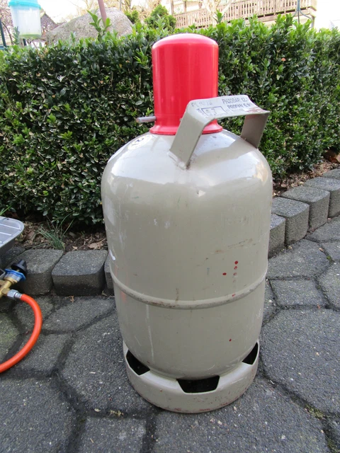 GASFLASCHE 5 KG Grau Propangasflasche Teilbefüllt Brutto 8,1Kg EUR 22