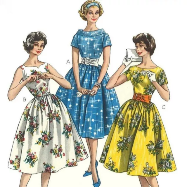 1950s Pattern, Rockabilly Swing Dress - 'Easy to Sew' - Multi-sizes