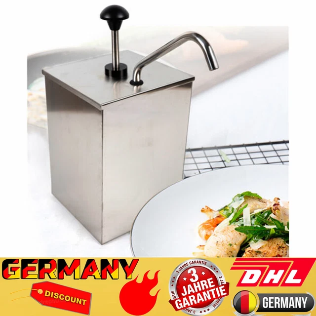 4L Einköpfe Dispenser Ketchup Senf Spender Saucenspender Dosierspender Edelstahl