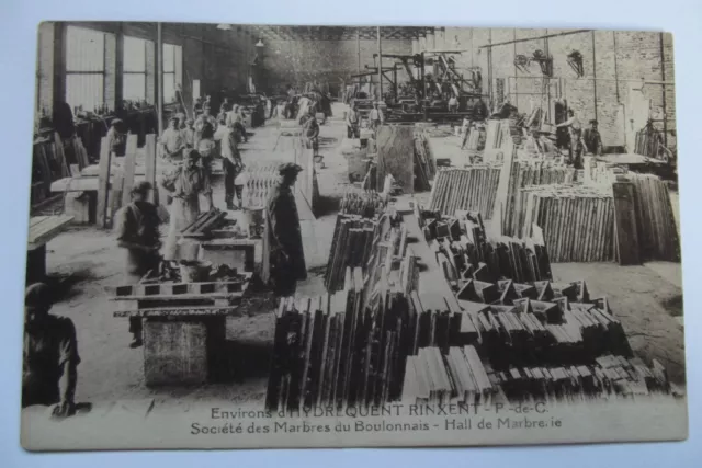 05A248 Cpa Carte Postale Rinxent 62 Usine Société Des Marbres -Hall De Marbrerie