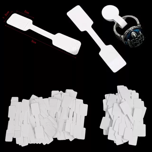 50/100Pcs Blank price tags necklace ring jewelry labels paper stick-ca