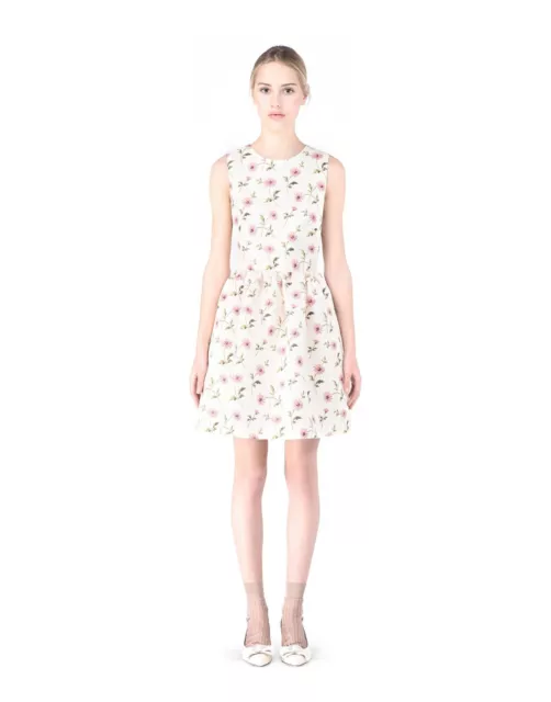 RedValentino Watercolor Daisy Print Faille Dress, Size 14 (US), 48 (IT) NWT $695