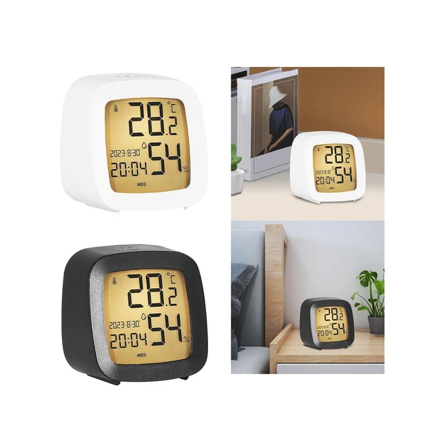 Compact Digital Alarm Clock Bedside Clock 12/24H Portable for Office Desktop