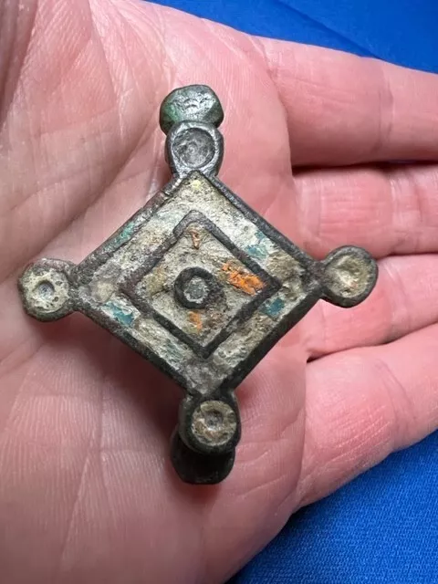 Ancient Roman Enameled Military Brooch w/Pin, Rare Type, 1st-2nd Century AD