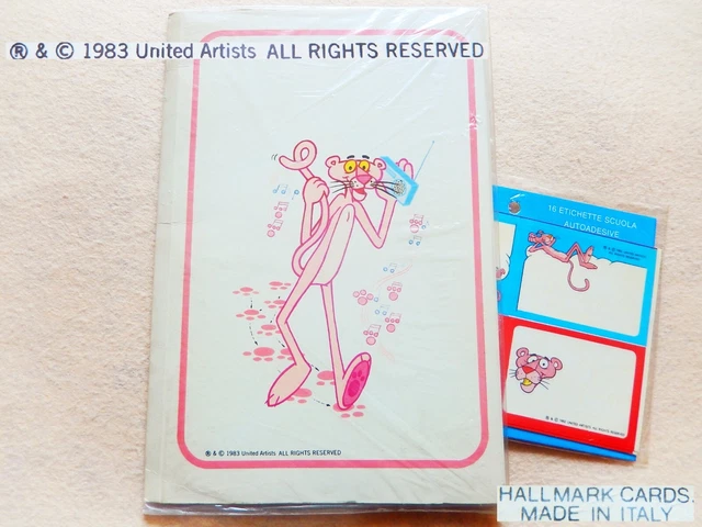 🎶📻 VINTAGE 1983 PINK PANTHER Pantera Rosa Hallmark Letter Set Carta Lettere 🎶