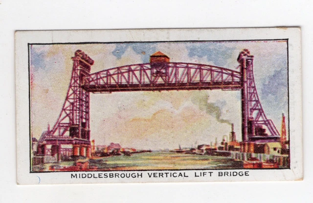 FAMOUS BRIDGES CARD 1937. Middlesbrough Vertical Lift Bridge, UK $9.99 ...