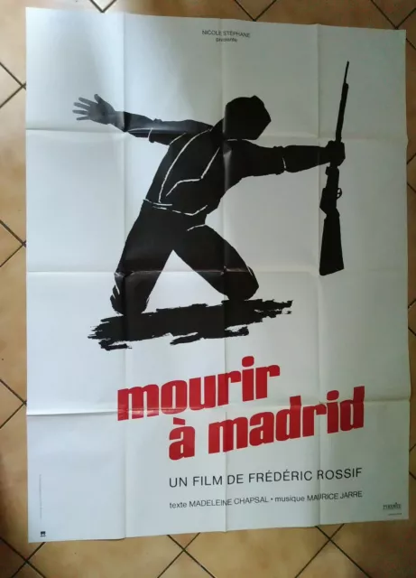 Affiche cinéma MOURIR À MADRID 120x160cm Poster / Frédéric Rossif / Suzanne Flon