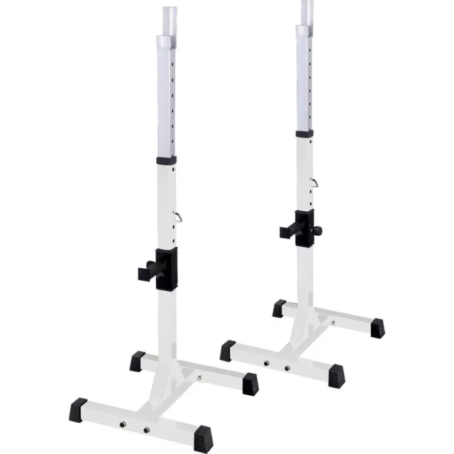 Adjustable Heavy Duty Power Rack Squat Stands Olympic Barbell Weight Bench Stand