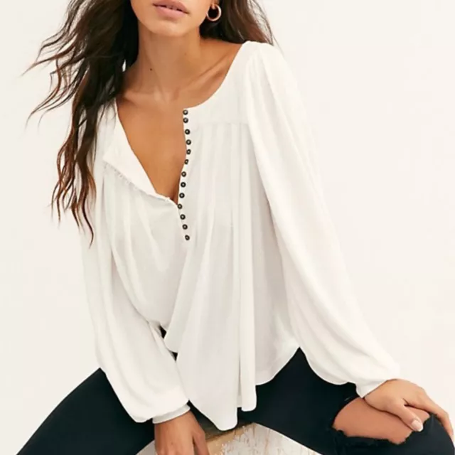 Free People Women's Devin Textured Knit Top Size Small Ivory Long Balloon Sleeve