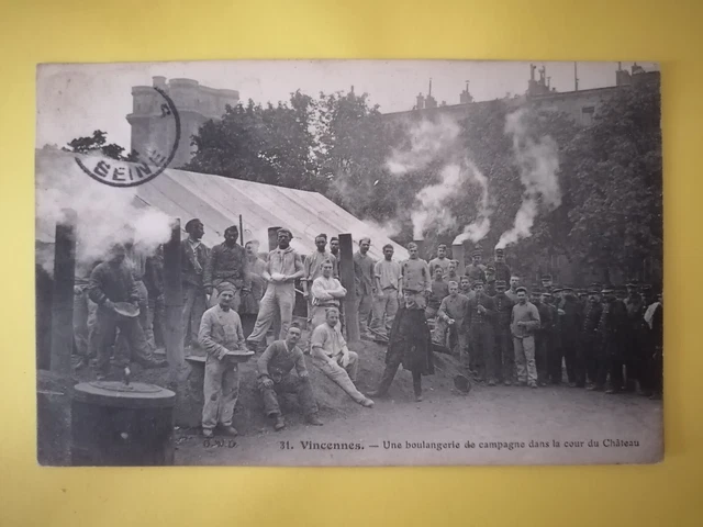 cpa RARE 94 VINCENNES Military FIELD BAKERY in the CASTLE COURTYARD