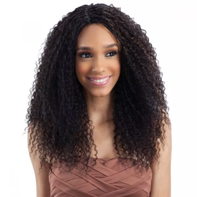 FreeTress Equal Deep Diagonal Part Lace Front HAIR Wig – Straw Curl Braids
