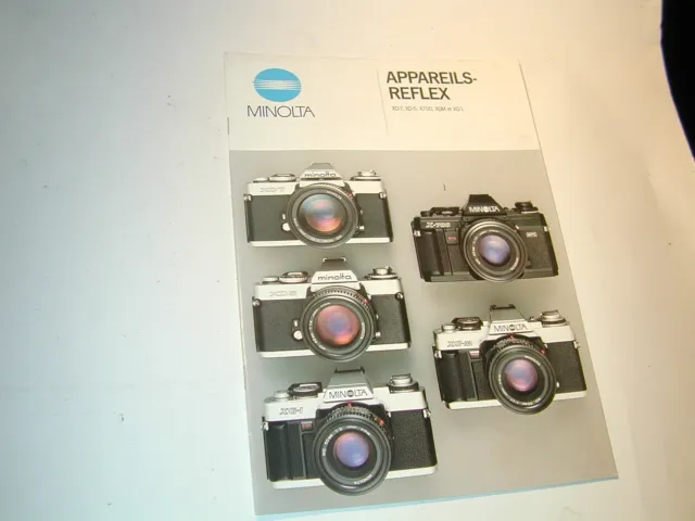 MINOLTA appareils reflex 26 pages étude XD7 XD5 XG1 X700 XGM PHOTO PHOTOGRAPHIE