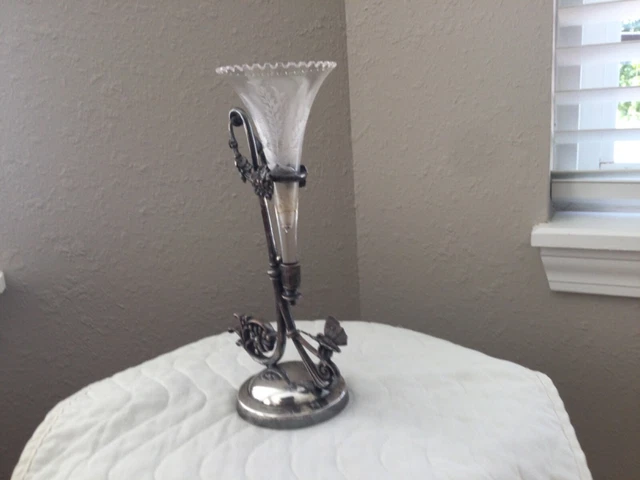 Antique Rogers Smith Meriden Quadruple 308 Bud Vase