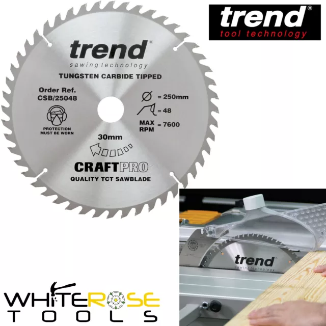 Trend Circular Saw Blade Craft Pro 250mm x 30mm Bore 48 Tooth For Table Saws