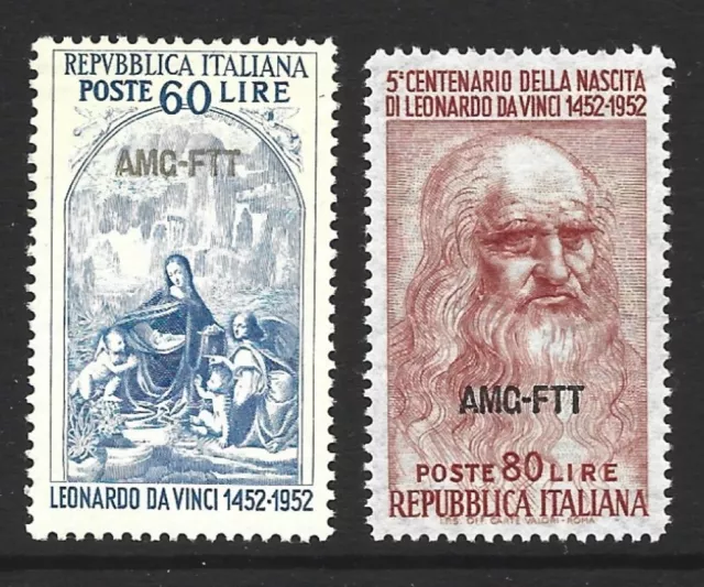 Trieste Zone A Scott 163-64 Da Vinci set Unused NH