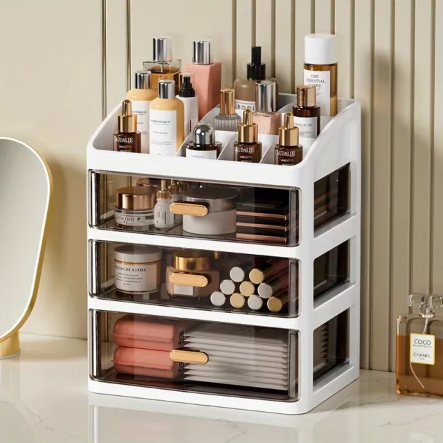 Makeup Organizer with Mildew-Resistant Drawers - Sleek, Countertop Cosmetic