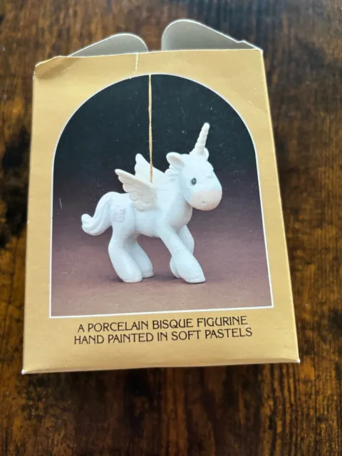 Precious Moment Retired Mini Figurine Ornament hand painted E-2371, 1982 Unicorn