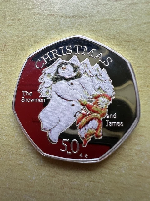 2003 The Snowman And James 50p ✨ Christmas Colour *Copy* Coin ✨ Album Filler ✨