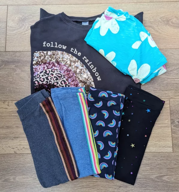 Girls Leggings/Dresses Bundle Aged 7 or 7-8 years. M&S/Next - 6 items! 💗