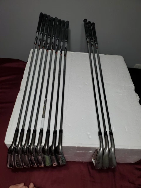 TaylorMade Burner 2.0 Iron LH steel burner stiff TOTAL OF 17 CLUBS W/BAG & BALLS