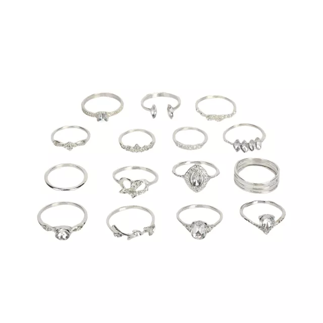 15 Stck./Set Ringe Böhmische Mode Accessoires Frauen Böhmische Achsschenkel Ringe Mini