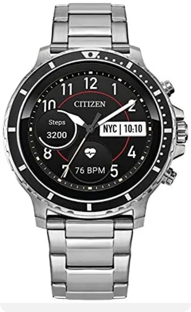 New Citizen - CZ Smartwatch 46mm Stainless Steel Case - Silver multi JX1009-50E