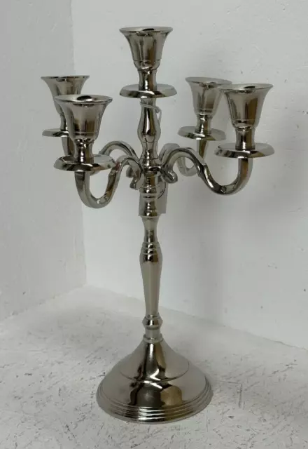 Kerzenständer 5 -armig 32x17x22cm zerlegbar  Silber