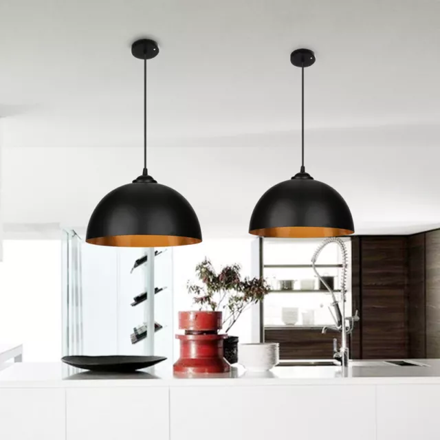 Pendelleuchte Lampenschirm Retro Hängelampe E27 Fassung 2er Decke Pendellampe