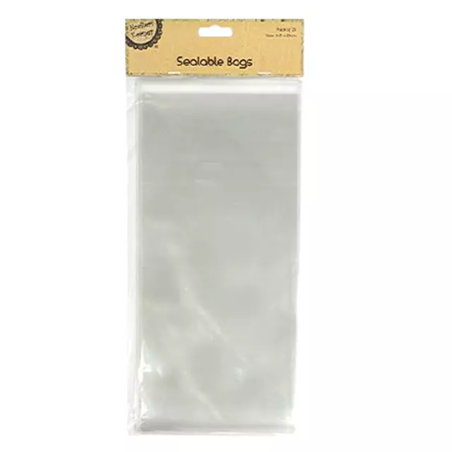 20Pcs Sealable Clear Bag Plastic Seal Cello Cellophane Self Seal Resealable bags