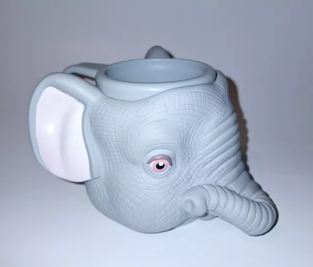 🐘 NEW Vintage Applause Plastic 3D Elephant Zoo Animal Face 6 oz Cup/ Mug