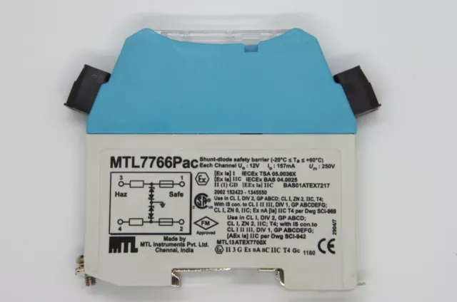 MTL Instrument Zenerbarriere Supply MTL7766Pac Shunt-Diode Safety Barrier