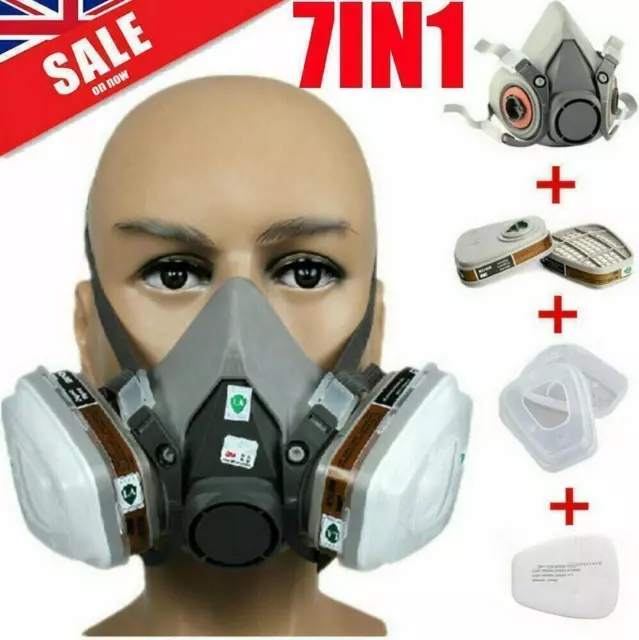 PRO 6200 Half Face Gas Mask Cover Painting Spraying Respirator Work Facepiece