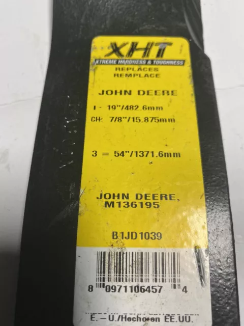 XHT 54" mower blade Replacement to fit John Deere  M136195 Ztrak M653 M655 F620 3