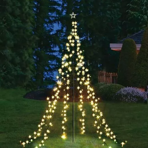 XXL 4 Meter Lichterpyramide 400 LEDs Lichterkette Beleuchtung Weihnachten Stern