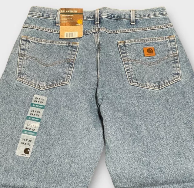CARHARTT B17 DST Relaxed Fit Denim Blue Jeans 34”x 32”, 100% Cotton ...