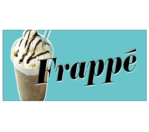 FRAPPE Decal iced cold coffee drink greek sign new cart trailer sticker